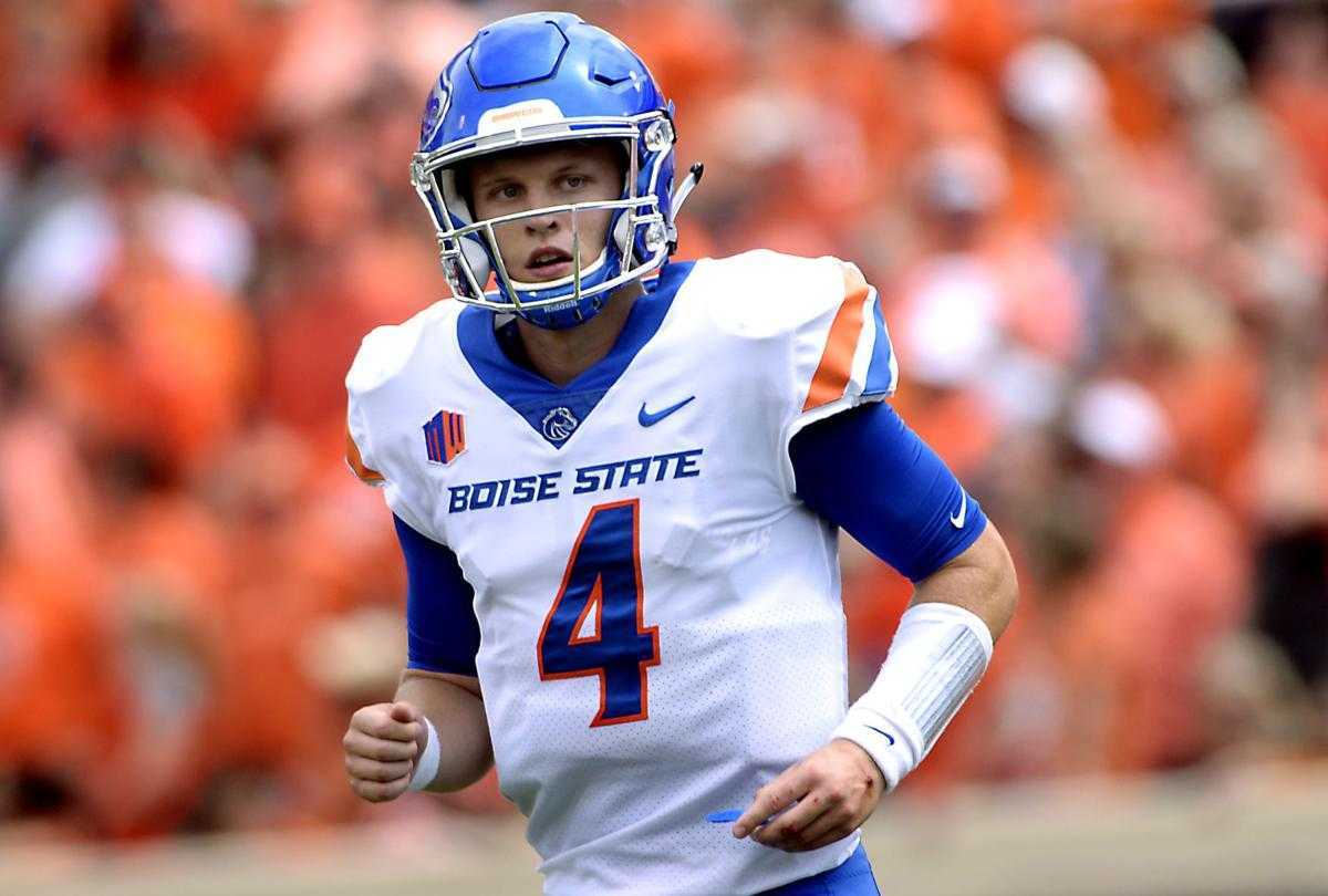 Men%27s Boise State Broncos #4 Brett Rypien Nike White College Football Jersey Dzhi
